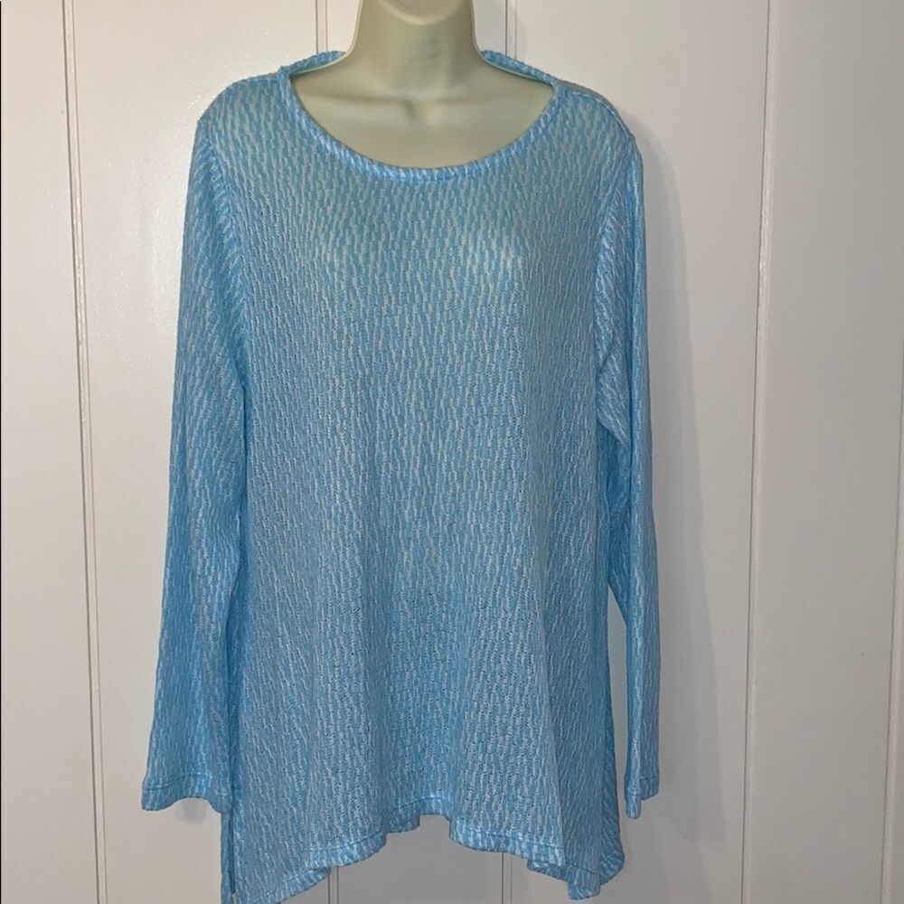 NWT Chelsea &‎ Theodore blue & white tunic sweater